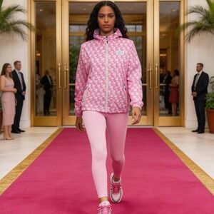 New Balance Women's Pink Hoodie Windbreaker Jacket Size L